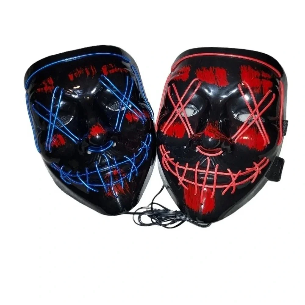 Confetti V-vendetta mask with light red Black blue
